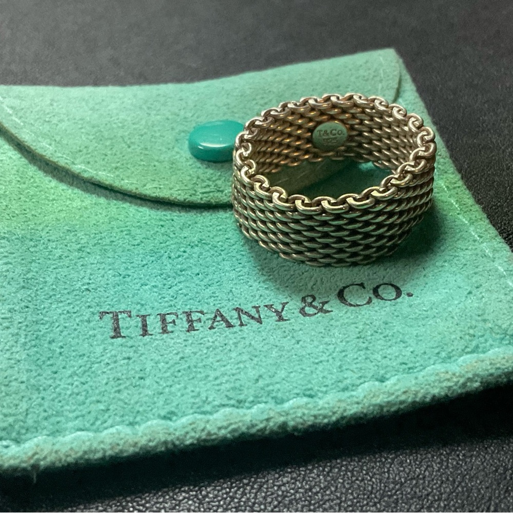 Tiffany & Co. Somerset Mesh Weave Sterling Silver Ring